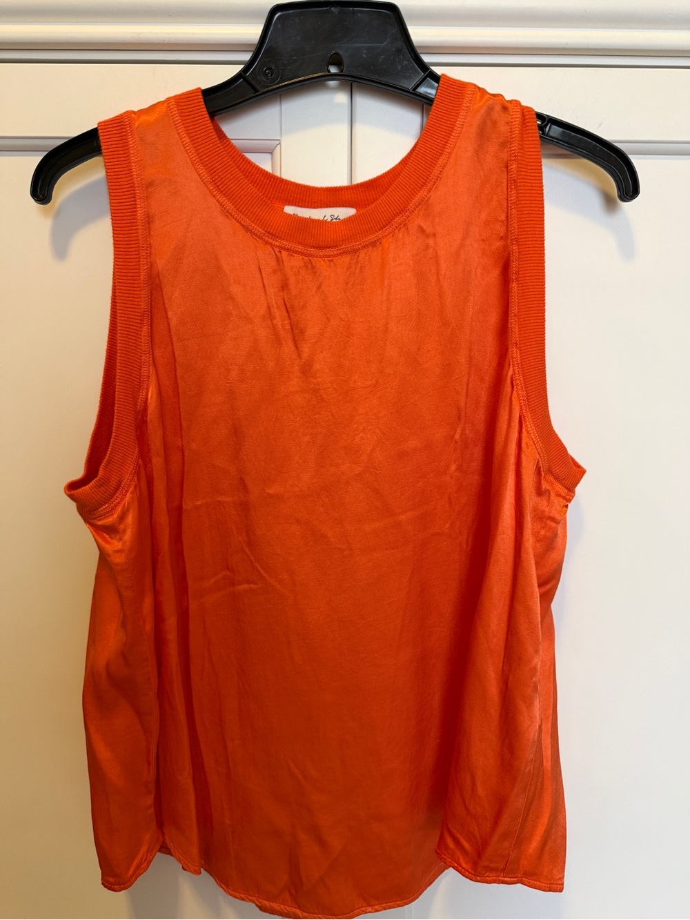 Michael Stars Orange Sleeveless Crewneck Tank Large